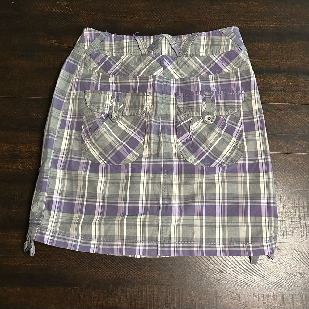 Plaid Purple and Gray Women's Skirt